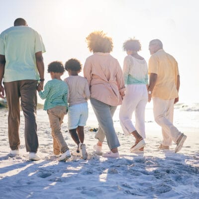 Foster Family on beach